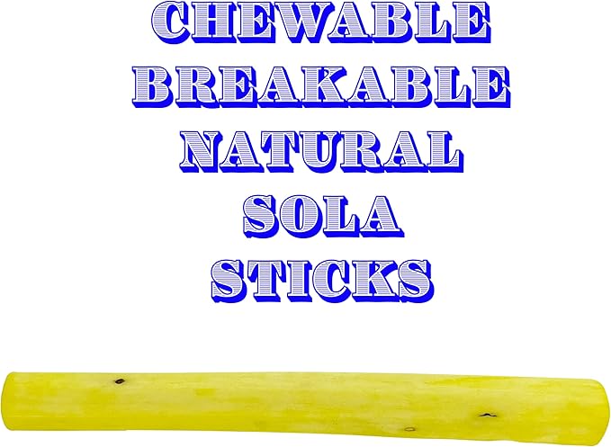 5515 Skinny Rainbow Sola Logs Pk4 - Handcut Natural Skinny Sola Wood Foraging Foot Toys, Bright Assorted Pet Safe Colors, Lightweight, Fun for Birds to Chew Apart!
