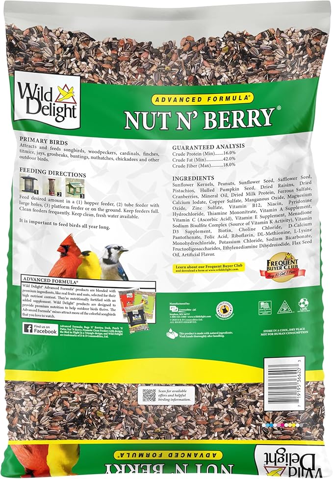 Wild Delight 366200 20-Pound Nut N-Berry Birdfood, 20 lb