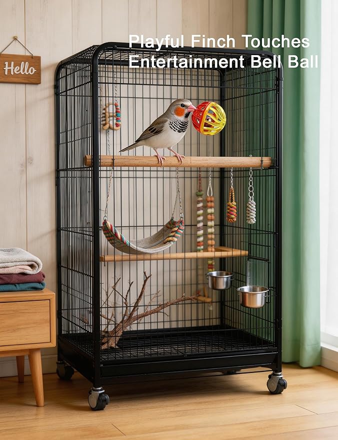 12 Pack Bird Toys Interactive Rattle Ball Toys for Small Medium Parrots Cage Entertainment