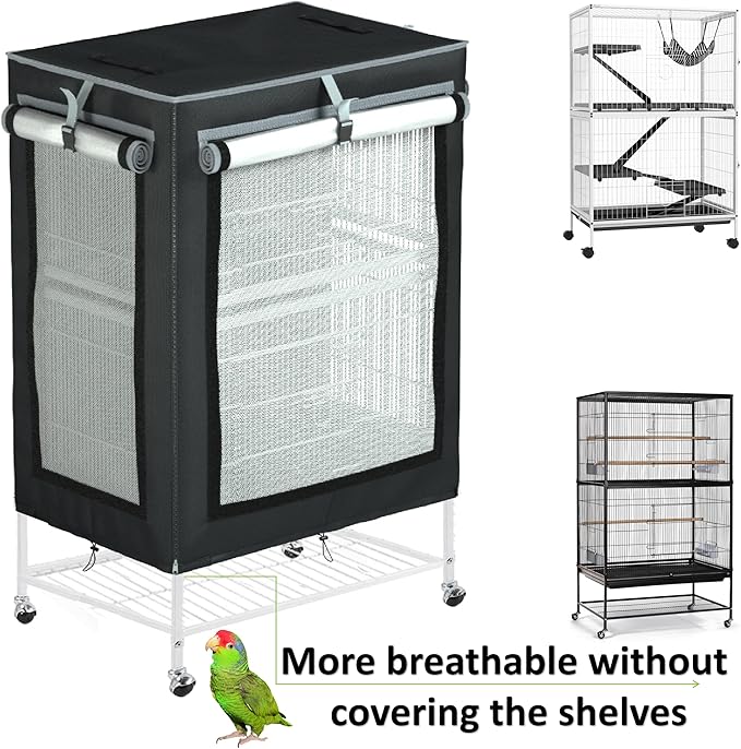 Large Bird Cage Cover - 600D Cage Covers for Night, Good Night Bird Cage Cover for Large Birdcage,Indoors or Outdoors (M)