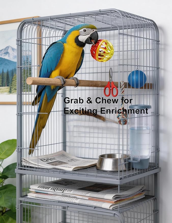 12 Pack Bird Toys, Safe Durable Chew Toys for Pet Parrots, Lovebirds and All Small Medium Birds