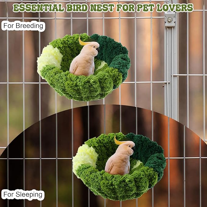 Bird Nest for Cage House Hanging Winter Warm Comfortable Bird Bed Durable Material Hanging Bedding for Conure Lovebird Canary Finch Coneshape Hamster Hummingbird Parakeet Laying Eggs Resting