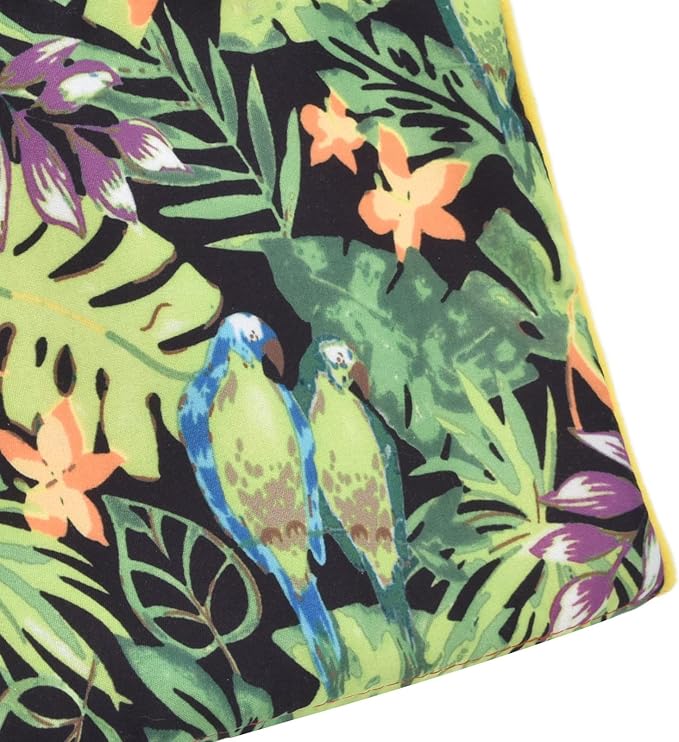 Bird Nest Snuggle Hut, Bird Nest Tropical Rainforest Printed Triangle Parrot Hammock Hanging Sleeping Bed for Birds Parakeet Cockatiels Parrot Winter Warm Bed Pet Pouch Cotton
