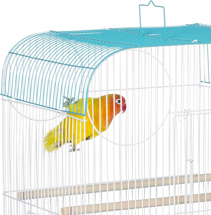 Prevue Pet Products South Beach Flat Top Bird Cage - Ideal for Finches, Canaries, Budgies, and Similarly Sized Birds, Minimal Assembly, Made of Powder-Coated Steel Wire Mesh - Teal