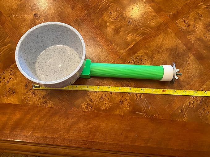 Polly's Mess Less Cups for Your Bird cage-Recommended for All Types of Birds Including Parakeets, Cockatiels, Parrots, Macaws, Cockatoos and More! (Large Short (14" x 1 3/8"))