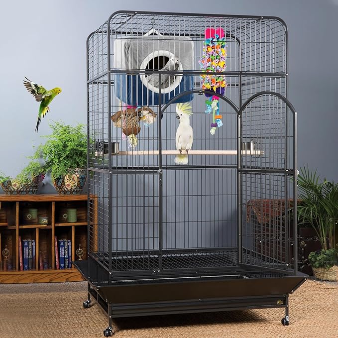 Large Winter Bird Nest House, Warm Comfortable Bird Nest for Cage Hanging Birds House Cage Hideaway Cave Bed for Amazon Parrots African Grey Cockatoos Macaws