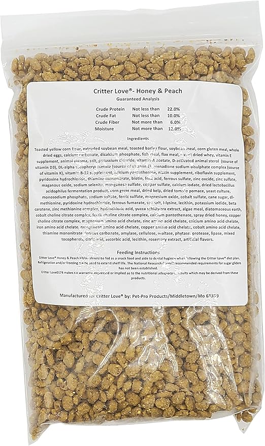 Honey & Peach Kibble for Sugar Gliders