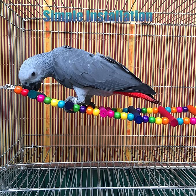 Bird Toys for Parrots Parrot Bridge, Swing Toys, and Ladders for Macaws, African Greys, Budgies, Cockatiels & Parakeets - Wooden Bird Ladder and Swing Toys for Play and Training (12.5Inch - 5 Ladders)