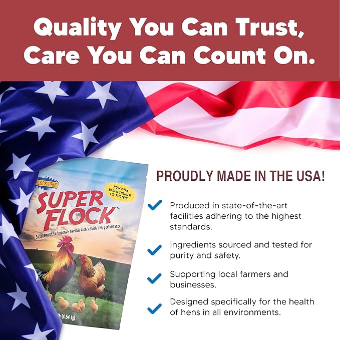Super Flock Pro Boost Probiotic - Probiotics, Vitamins, Minerals and Electrolytes for Chickens | Chicken Vitamins and Supplements for All Poultry + 1lb