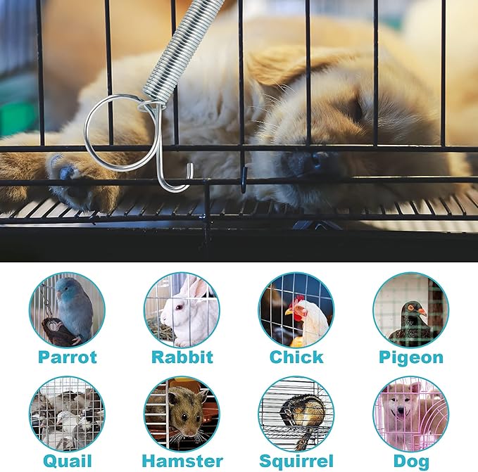 20PCS Spring Latch Hook for Cage Spring Cage Latch Metal Finger Spring Door Hook for Fixing Rabbit Birds Dog Cat Parrot Small Animal (3.34Inch)