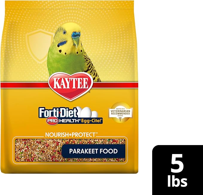 Kaytee Forti-Diet Pro Health Egg-Cite Nourish+Protect Parakeet, Supports Breeding and Molting, Nutrition Backed by Science, Digestive Health, 5 pounds