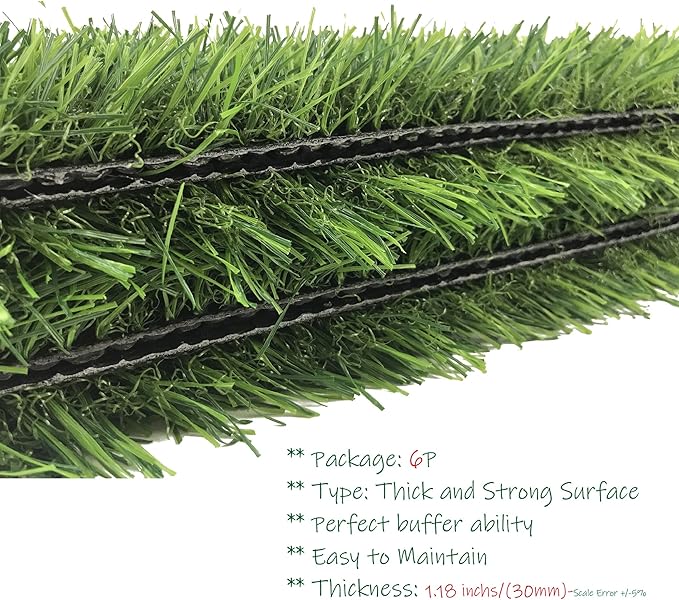 KuGuo Soft Plastic Fake Lawn Chicken Nesting Boxes Pads Chicken Bedding 12 x 12 inches (Soft Middle Grass-6PCS)