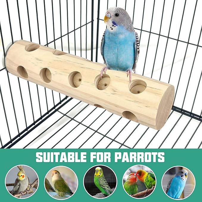 Natural Bird Wooden Block Chewing Toy,Parakeet Toys, Bird Cage Accessories for Hamster Cockatiels Conures Budgie