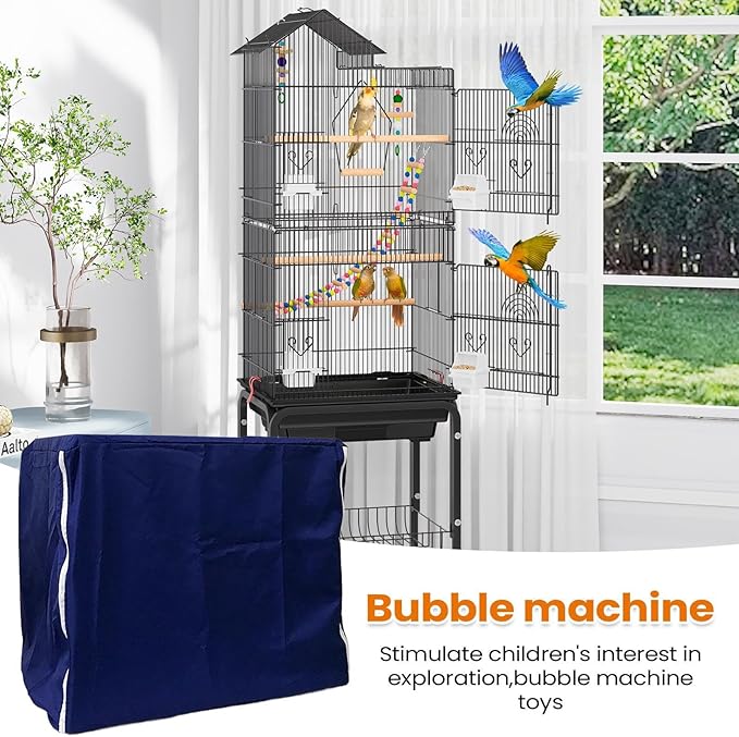 Bird Cage Cover, Safe & Comfortable, 53x40x40cm, Windproof Crate Covers, Parrot Cage Blanket, Easy Fit Design, for Parakeet, Parrot, Mink, Lovebirds, Budgies, Finches