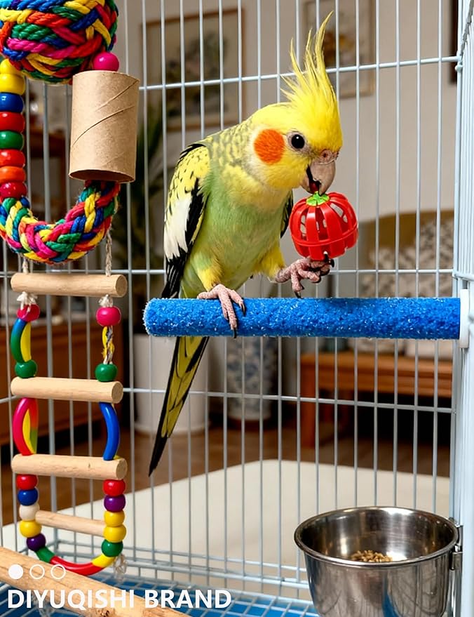 23-Pack Bird Toys for Parrots – Colorful Bells & Woven Balls for Fun Exercise & Mental Stimulation, Fits Small to Large Birds (1.6'' - 2.8'')
