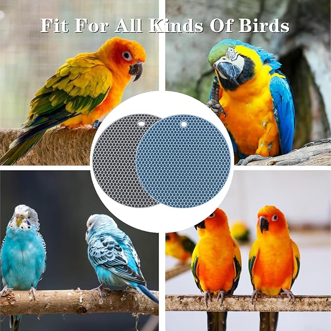 Bird Foraging Toys Puzzle,2 PCS Parrot Foraging Toys Soft Bird Foraging Mat Silicone Bird Slow Feeder Mats Parrot Cage Accessories Foraging Toys for Birds,Parakeet, Cockatiel, African Grey, Conure