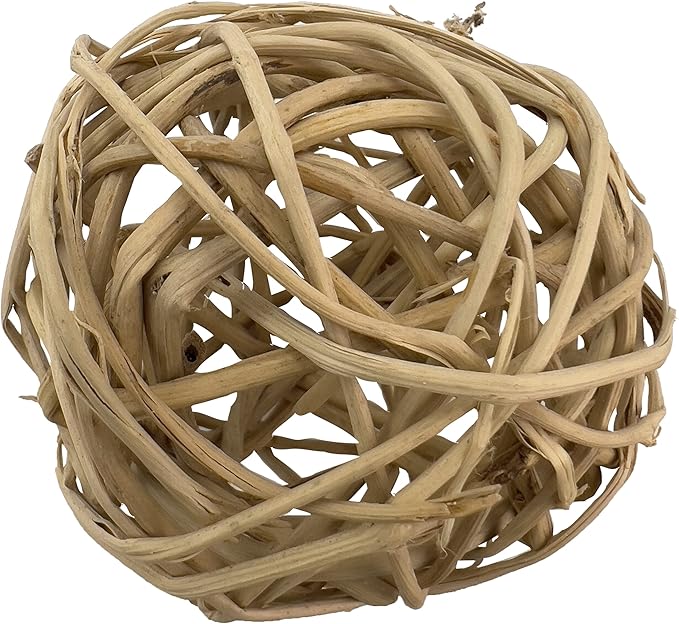 5056 Medium Natural Vine Balls Pk12 - Handwoven natural rattan vine balls, Easy to chew and break, Stuffable, Lightweight, Great for Sm to Med size pets Budgie Finch Lovebird Parrotlet Caique Conure