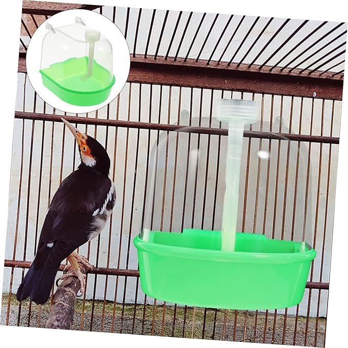 Bird Cage Bath Parrot Hanging Bathtub Plastic Box Installed Outside The Birdcage with Water Dispenser for Canary Budgerigar Cockatiel