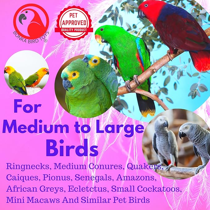 Bonka Bird Toys 1854 Tri Foraging Star 13" x 8" Natural Vine Ball Chew and Shred Toy for Medium to Large Birds Like Conures African Greys Amazons and Similar