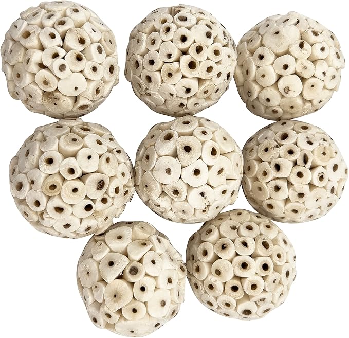 5106 Small Sola Bird Balls Pk12 - Handmade wooden bird foot toys, Formed from air dried pieces of sola wood, Lightweight, Easily breaks apart, Shredding fun, Great for small and med size birds