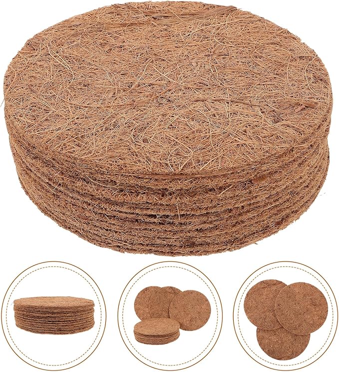Mipcase Coconut Fiber Pigeon Nest Mat 12 Pack 7.87X7.87 Inch Bird Nesting Pads for Egg Protection and Breeding Comfortable Lightweight Natural Material