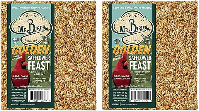 2-Pack of Mr. Bird Golden Safflower Feast Large Wild Bird Seed Block 1 lb. 10 oz.