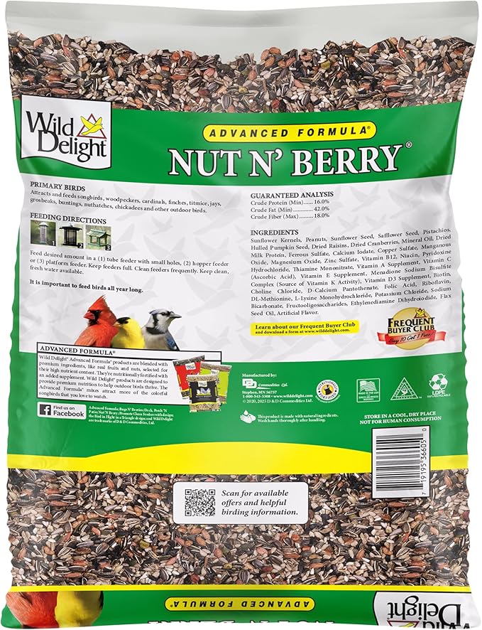 Wild Delight 366050 Nut N' Berry Bird Food, 5 lb, Multi