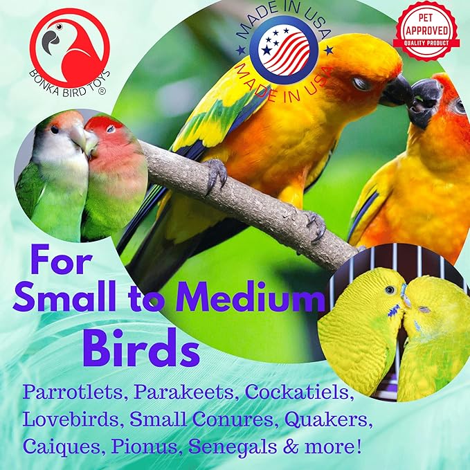 Bonka Bird Toys 1472 Pk2 Small Poker Shred Bird Toy Parrot cage Craft Cockatiel Parakeet Forage Shred Budgie Accessories Assorted chew Supplies