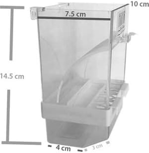 Bird AutomaticAuto Feeder No Mess Feeding Station Acrylic Transparent Clear Acrylic Suitable for Parakeet, Canary, Budgie, Cage, Aviary