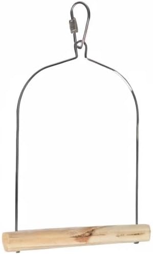 Prevue Pet Products Natural Wood Birdie Basics Birch & Wire Swing - Hanging Wooden Cage Accessories for Small Birds, Parakeets, Cockatiels & More, Cage Perches for Enrichment