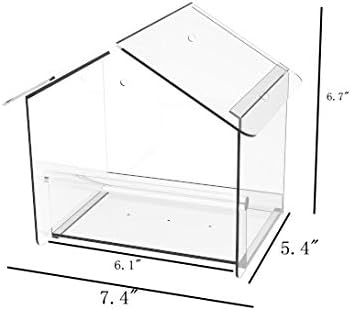 FixtureDisplays® Acrylic Window Bird Feeder with Suction Cups 16092