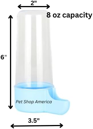 Set of 2 Bird Cage Aviary Canary Finch Large Water Tube Feeders Automatic Gravity Drinkers Water Dispensers 8 oz Capacity Each