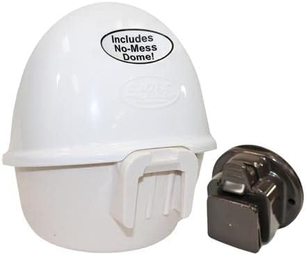 Press 'N' Slide Feed Station - Durable Mounted Food Bowl Dish - Sugar Gliders, Squirrels, Prairie Dogs, Degus, Marmosets, Parrots, Birds, Rats, Hamsters, Gerbils & Other Small Pets… (with Dome)
