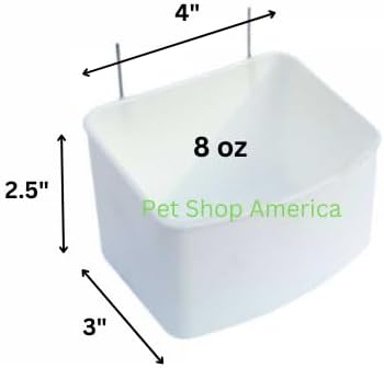 Pet Bird Cage Hanging Cups Food Water Feeders Large 8 oz Hamster Pigeon Quail Chicken Set of 4