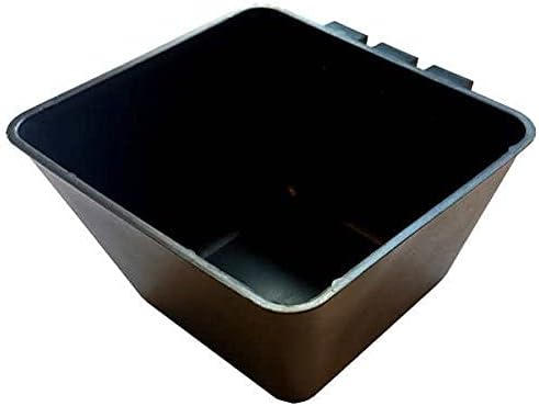 Cage Cups Square 1.2 Quart / 38 fl oz Water Dish for Poultry, Dogs, Cats, Hanging Feed & Water Cage Cups (24, Black)