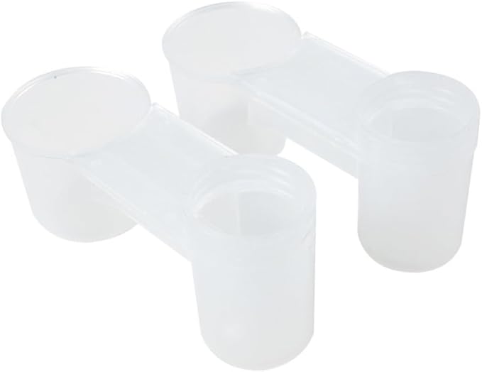 FRCOLOR Double Mouth Bird Waterer for Cage - Two-Port Plastic Autodrinker for Pigeons Parrots Small Birds - Easy Clean No Mess Water Feeder for Home Shop Zoo