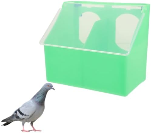 Balacoo Hangable Pigeon Feeder 6.69×5.51×3.74In Multi-Grid Food Box with Lid – Bite-Resistant Plastic Cage Feeder Cuts Waste & Mess for Parakeets, Cockatiels