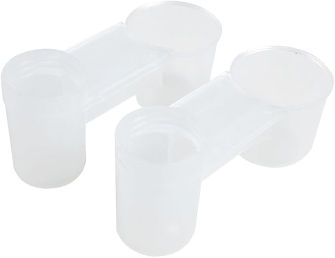 FRCOLOR Double Mouth Bird Waterer for Cage - Two-Port Plastic Autodrinker for Pigeons Parrots Small Birds - Easy Clean No Mess Water Feeder for Home Shop Zoo