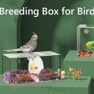 Breeding Box for Bird, Transparent Parrot Nesting Box Acrylic Parrots Mating Box for Lovebirds Large and Medium Sized Birds