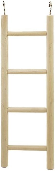 Wooden Bird Ladder Toys, Natural Wood Step Ladders Scratcher Perch Climbing Toys Bird Toys for Parakeets, Parrots, Cockatoo and Lovebirds(B)