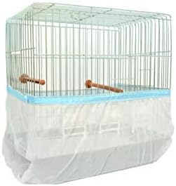 Fit Fly Bird Cage Seed Catcher Mesh Pocket Style Skirt Seed Guard Round Angled SheerCage Girth 55" -70"