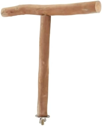 Asixxsix Wood Bird Perch, T Shaped Birdcage Stand Wooden Parrot Perch Stand Perch for Bird Cage Grinding Bird Perch Branches, T Perch Bird Accessory, Easy to Install