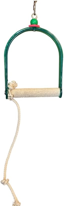 Polly's Arch Swing-Nail Trimming Bird Swing for Cages-Great for Parrots Including Parakeets, Cockatiels, Amazons, Macaws, and Cockatoos. (Small)
