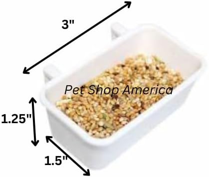 4 pcs Bird Cage Food Water Feeder Cups Plastic Hanging Bowl Parakeet Parrotlet Budgie Cockatiel Feeding Small 3 oz Each, Small Pet Feeding