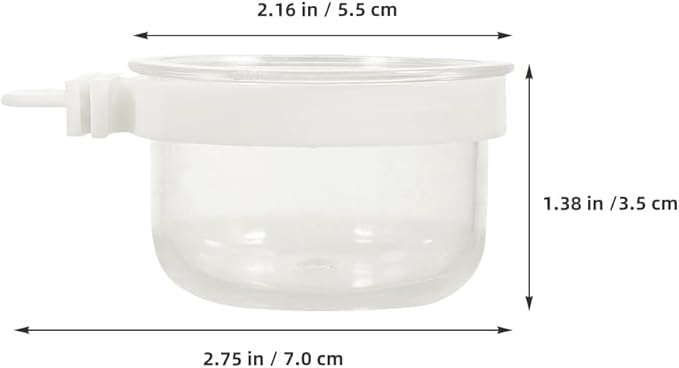 balacoo Small Bird Food and Water Bowl Detachable Acrylic Cage Feeder Cup for Parrots Cockatiels Convenient Hanging Bird Feeding Dish