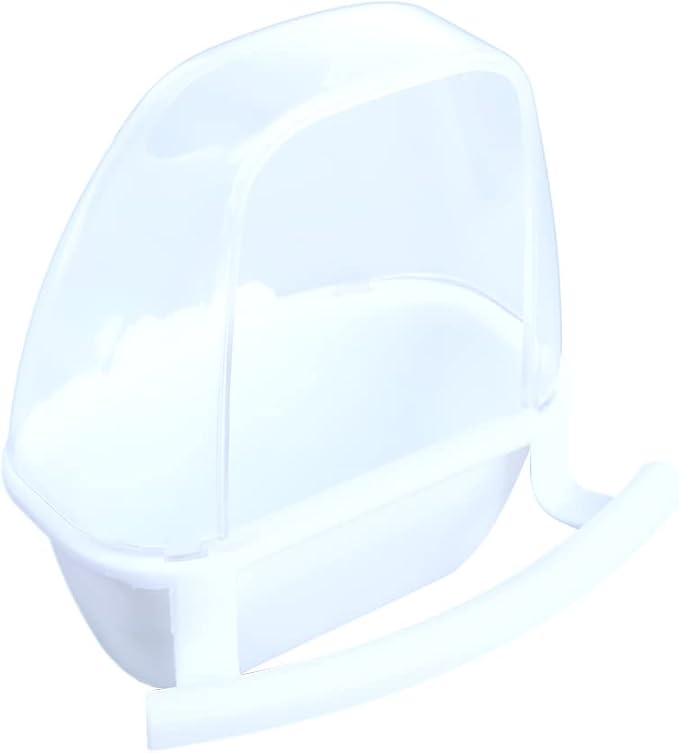 Small Bird Slot Feeder,Bird Cage Feeder Parrot Birds Water Hanging Bowl Parakeet Feeder Box Pet Cage Plastic Food Container Bird Supplies(White)