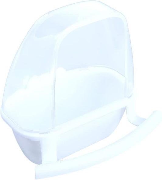 Small Bird Slot Feeder,Bird Cage Feeder Parrot Birds Water Hanging Bowl Parakeet Feeder Box Pet Cage Plastic Food Container Bird Supplies(White)