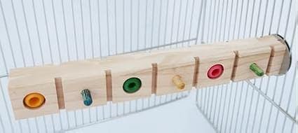 Parrot Bird Wood Perch Platform Corner Stand Shelf for Birds Budgie Parakeet Cockatiel Conure Cockatoo Macaw（F）