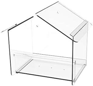 FixtureDisplays® Acrylic Window Bird Feeder with Suction Cups 16092