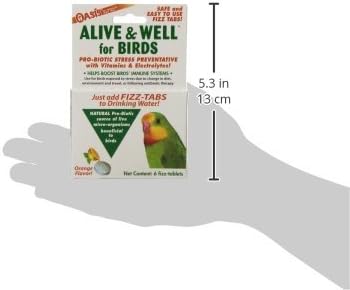OASIS #80070 Alive and Well, Stress Preventative & Pro-Biotic Tablets for Birds, white, 1 Count (Pack of 1)